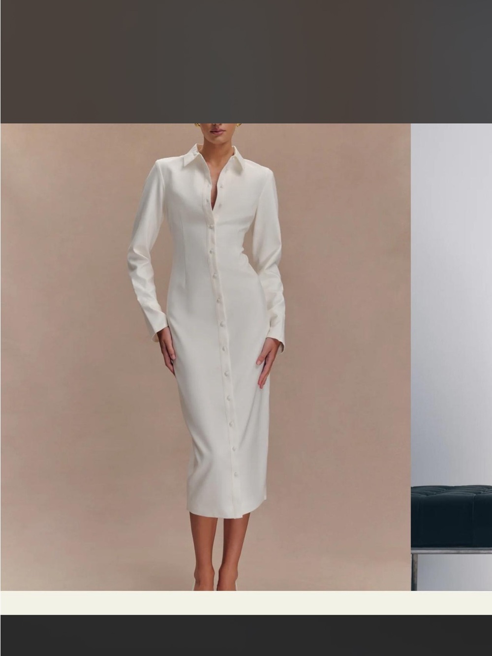 Meshki Dorian White Button-Front Shirt Dress